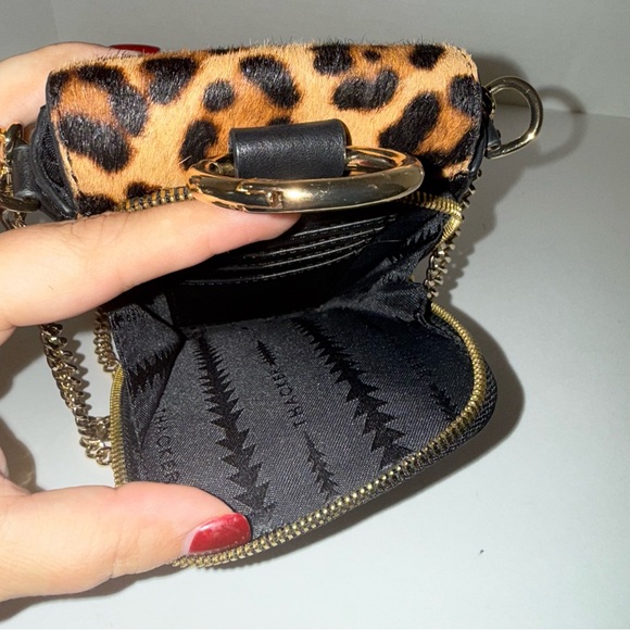 THACKER Leopard Print and Black leather cellphone Crossbody Bag - Picture 4 of 5